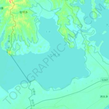Topografische Karte 龙感湖, Höhe, Relief