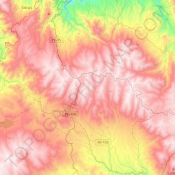 Topografische Karte Chiara, Höhe, Relief