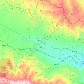 Topografische Karte Fiñana, Höhe, Relief