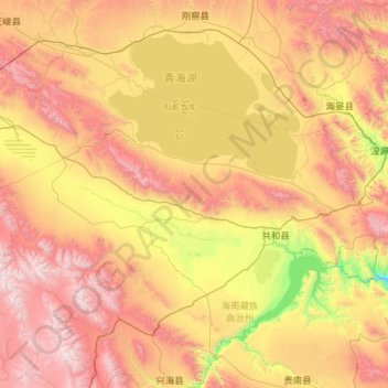 Topografische Karte 共和县, Höhe, Relief