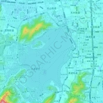 Topografische Karte 北山街道, Höhe, Relief