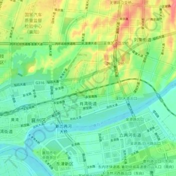 Topografische Karte 肖湾街道, Höhe, Relief