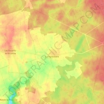 Topografische Karte La Forestière, Höhe, Relief