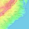 Topografische Karte Nord-Carolina, Höhe, Relief