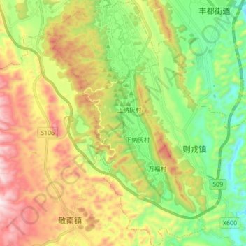 Topografische Karte 万峰林, Höhe, Relief