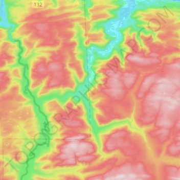 Topografische Karte Rivière de la Grande Vallée, Höhe, Relief