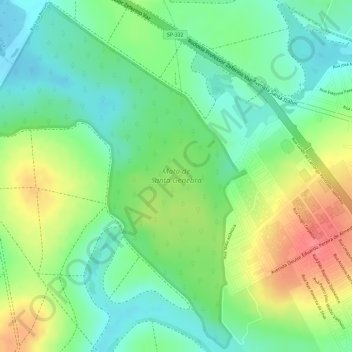 Topografische Karte Mata de Santa Genebra, Höhe, Relief