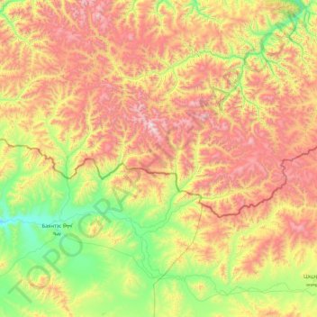Topografische Karte Сумон Качык, Höhe, Relief