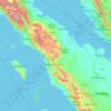 Topografische Karte Nord-Sumatra, Höhe, Relief