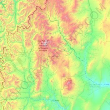 Topografische Karte Departamento Chos Malal, Höhe, Relief