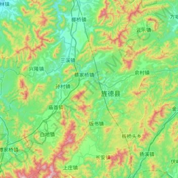 Topografische Karte 旌德县, Höhe, Relief