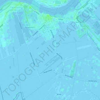 Topografische Karte Ameide, Höhe, Relief