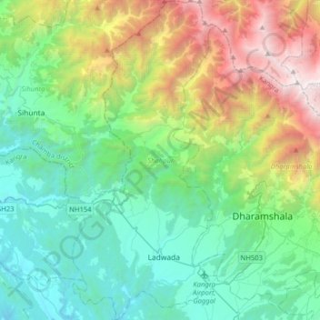 Topografische Karte Shahpur, Höhe, Relief