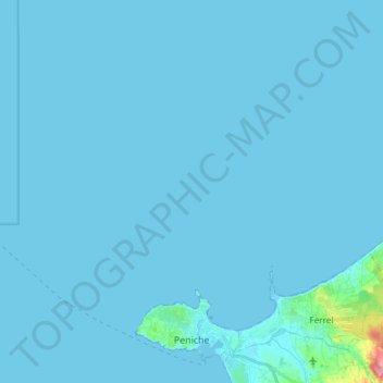 Topografische Karte Peniche, Höhe, Relief