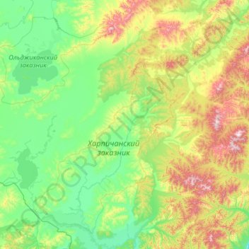 Topografische Karte сельское поселение Село Кондон, Höhe, Relief