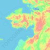 Topografische Karte Nome, Höhe, Relief