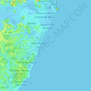 Topografische Karte Região 05 - Grande Jucu, Höhe, Relief