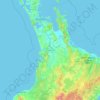 Topografische Karte Waikato, Höhe, Relief