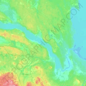 Topografische Karte Суходольское озеро, Höhe, Relief