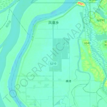 Topografische Karte 凤凰乡, Höhe, Relief