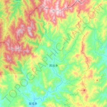 Topografische Karte 岚谷乡, Höhe, Relief