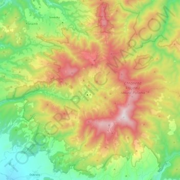 Topografische Karte Poľana, Höhe, Relief