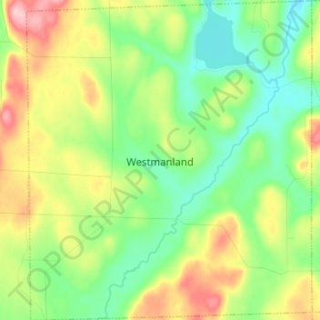 Topografische Karte Westmanland, Höhe, Relief