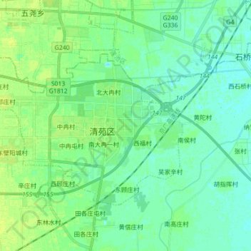 Topografische Karte 清苑镇, Höhe, Relief
