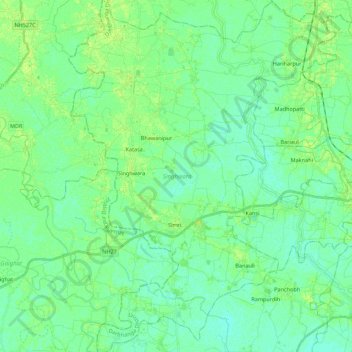 Topografische Karte Singhwara, Höhe, Relief