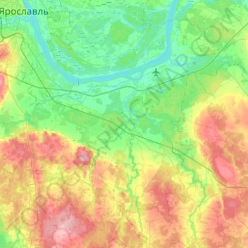 Topografische Karte Туношенское сельское поселение, Höhe, Relief