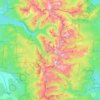 Topografische Karte Indian Peaks Wilderness, Höhe, Relief