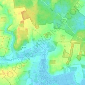 Topografische Karte Chillesford, Höhe, Relief
