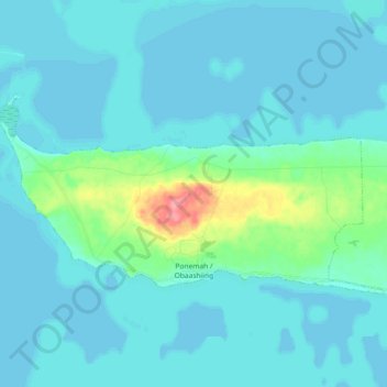 Topografische Karte Ponemah, Höhe, Relief