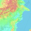 Topografische Karte Ost-Kalimantan, Höhe, Relief
