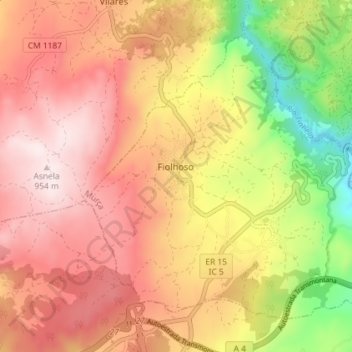 Topografische Karte Fiolhoso, Höhe, Relief