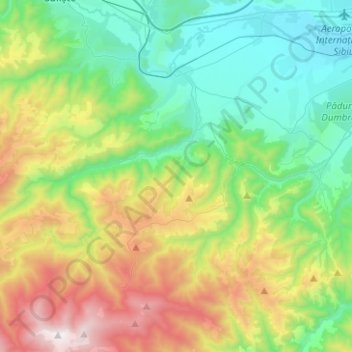 Topografische Karte Orlat, Höhe, Relief