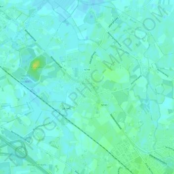 Topografische Karte Zenderen, Höhe, Relief