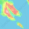 Topografische Karte Općina Baška, Höhe, Relief
