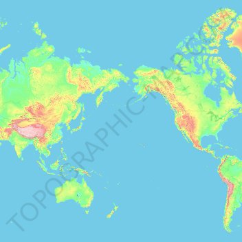Topografische Karte Wrangelinsel, Höhe, Relief