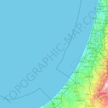 Topografische Karte Palästinensische Autonomiegebiete, Höhe, Relief