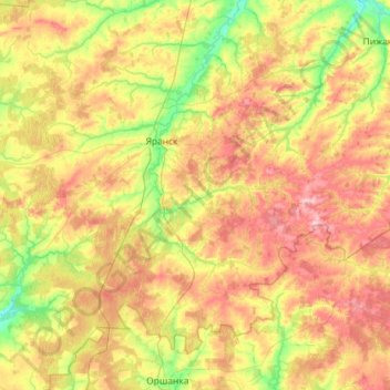 Topografische Karte Яранский район, Höhe, Relief