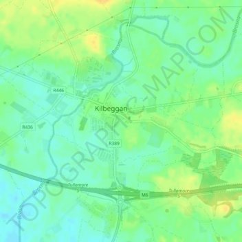 Topografische Karte Kilbeggan, Höhe, Relief