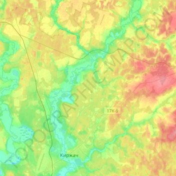 Topografische Karte Горкинское сельское поселение, Höhe, Relief