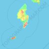 Topografische Karte Tinian Municipality, Höhe, Relief