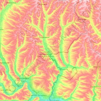 Topografische Karte Деркул, Höhe, Relief