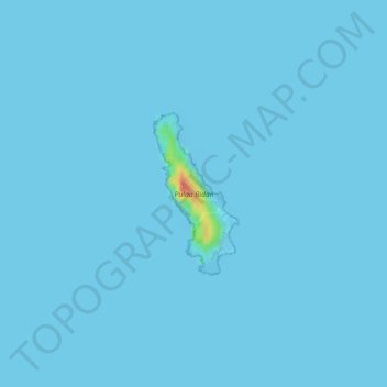 Topografische Karte Pulau Bidan, Höhe, Relief