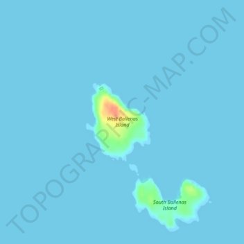 Topografische Karte West Ballenas Island, Höhe, Relief