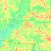 Topografische Karte Gibson County, Höhe, Relief