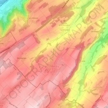 Topografische Karte Murist, Höhe, Relief
