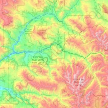 Topografische Karte Eagle County, Höhe, Relief